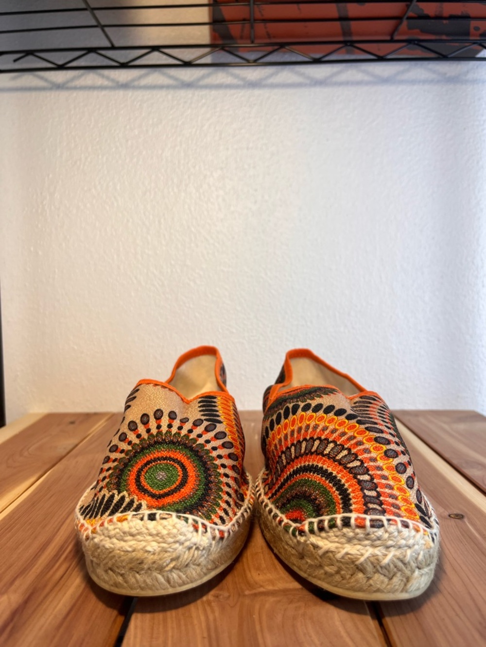 Slip-on Espadrilles Orange Multicolor Embroidered